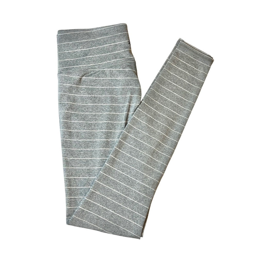 ATHLETA Gray Striped High Rise Full Length Athletic‎ Leggings - Size S